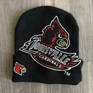 Vintage University Of Louisville Cardinals Beanie 1990s Big Logo Black